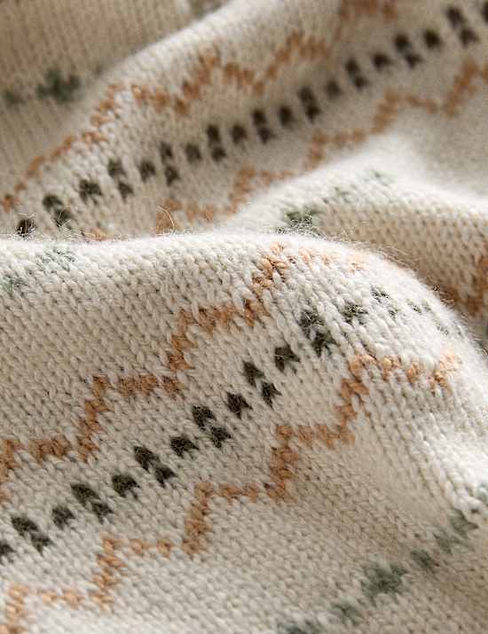 Cotton Rich Fair Isle Shawl
