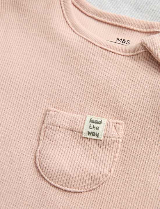 3pk Cotton Rich Ribbed Sleepsuits (6½lbs-3 Yrs)