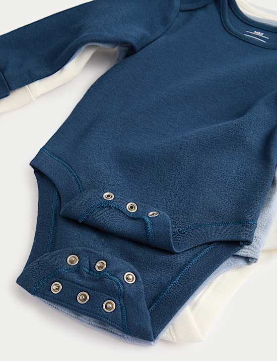 5er-Pack Langarm-Bodys aus reiner Baumwolle (0–3 Jahre)