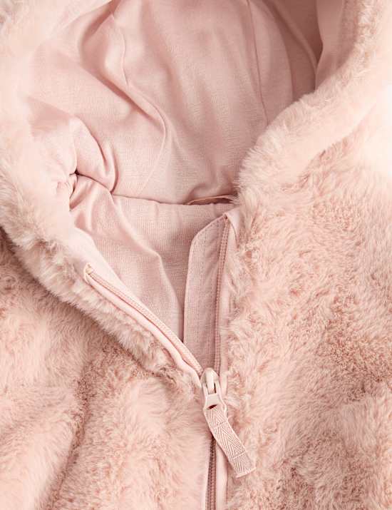 Faux Fur Hooded Pramsuit (0-12 Mths)