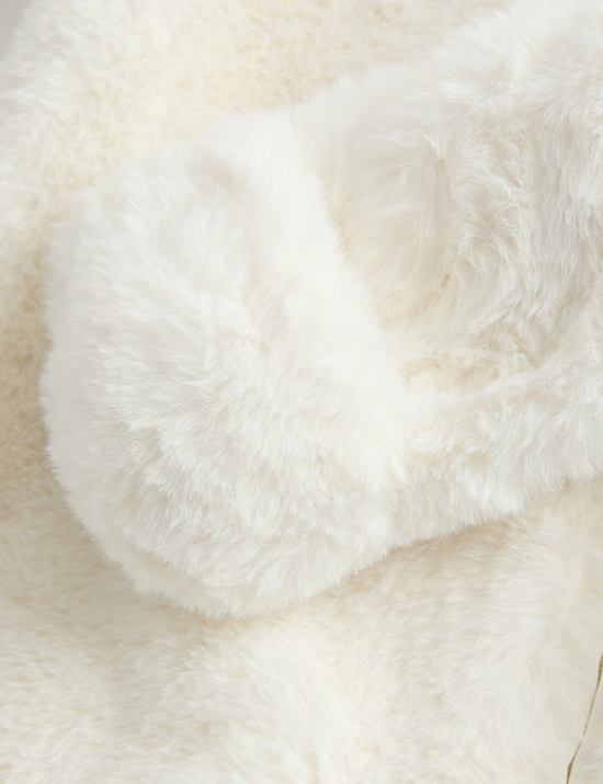 Faux Fur Hooded Pramsuit (0-12 Mths)