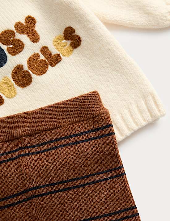 2pc Cotton Blend Cosy Snuggles Knit Outfit (0-3 Yrs)