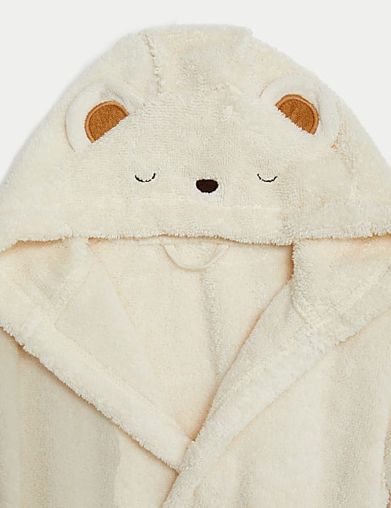 Πετσετέ ρόμπα με κουκούλα από 100% βαμβάκι (0-3 ετών)