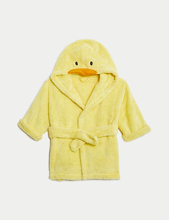 Robe de chambre 100 % coton éponge à capuche (jusqu’au 3 ans)