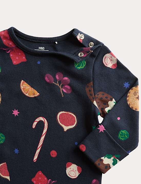 Dors-bien de Noël 100 % coton à imprimé (jusqu’au 3 ans)