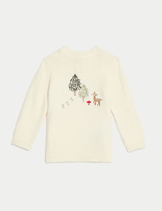 Cotton Rich Embroidered Jumper (7lbs-12 Mths)