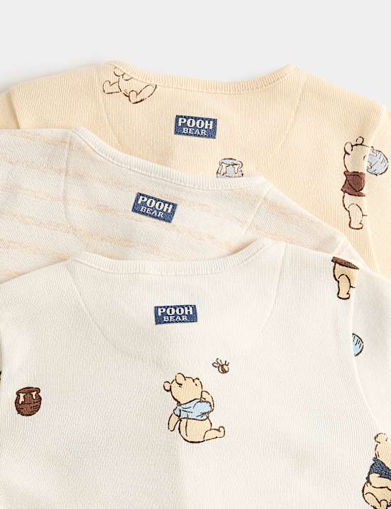 3 Pack Pure Cotton Winnie the Pooh&trade; Sleepsuits (7lbs - 2 Yrs)