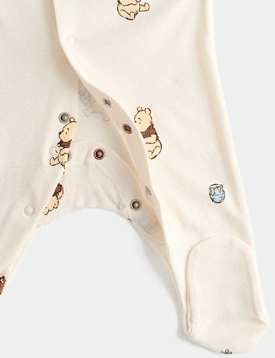 3 Pack Pure Cotton Winnie the Pooh&trade; Sleepsuits (7lbs - 2 Yrs)