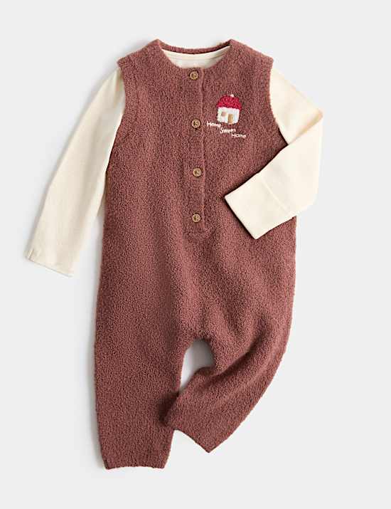 Knitted Dungaree Outfit (0-12 Mths)