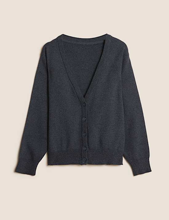 School Girls' Cotton Rich StayNew&trade; Cardigan (3-18 Yrs)