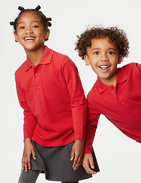 Unisex Long Sleeve Polo Shirt (2-18 Yrs)