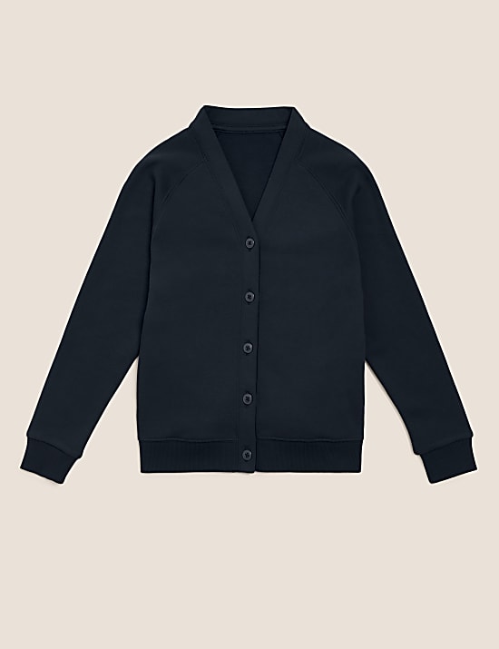 Girls' Cotton Regular Fit School Cardigan (2-16 Yrs)