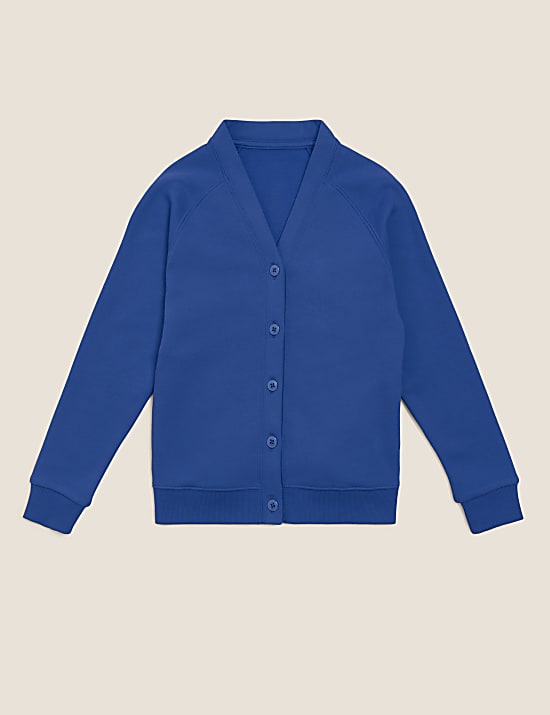 Girls' Cotton Regular Fit School Cardigan (2-16 Yrs)
