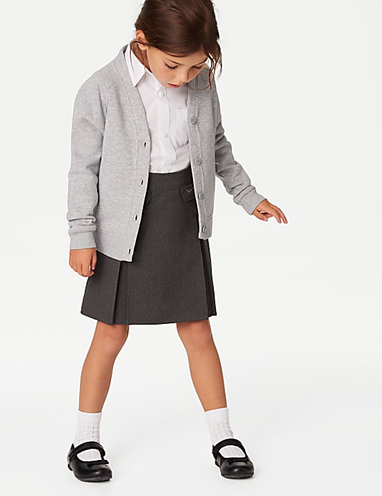 Girls' Cotton Regular Fit School Cardigan (2-16 Yrs)