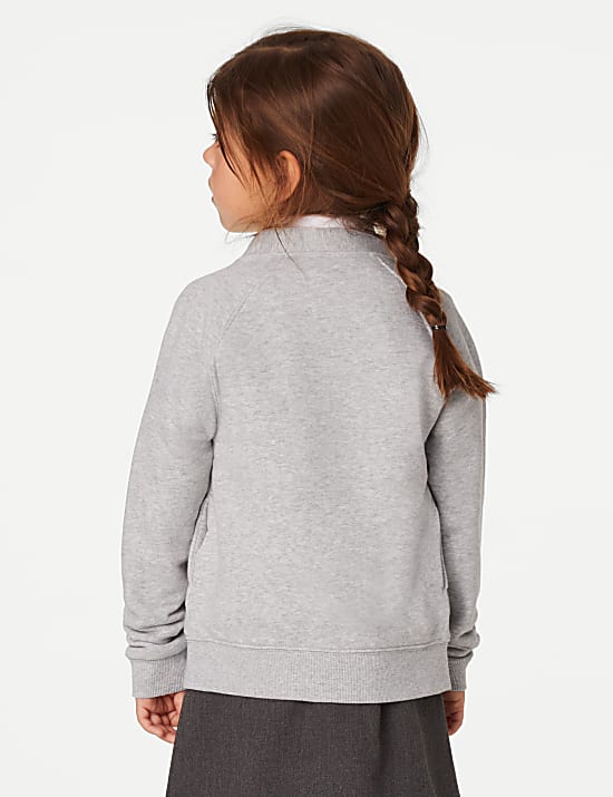 Girls' Cotton Regular Fit School Cardigan (2-16 Yrs)
