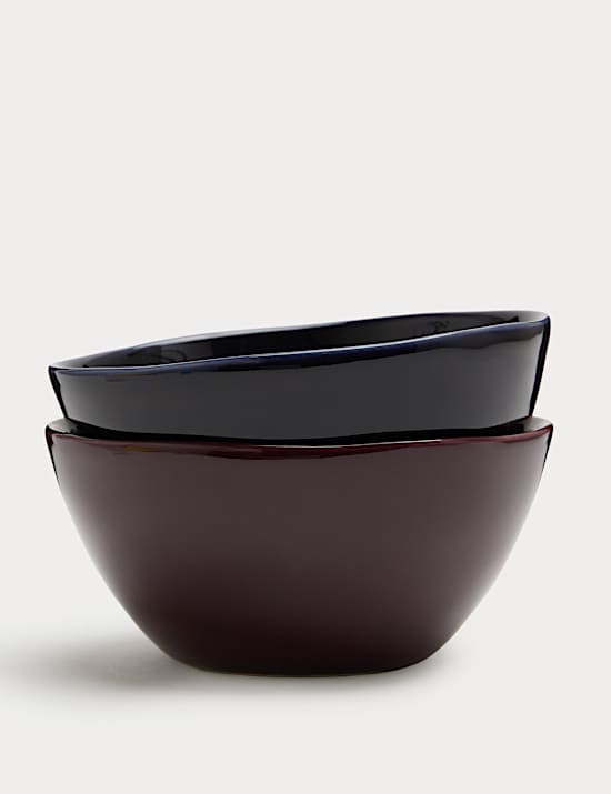 Set of 2 Ceramic Enjoy Slogan Nibble Bowls