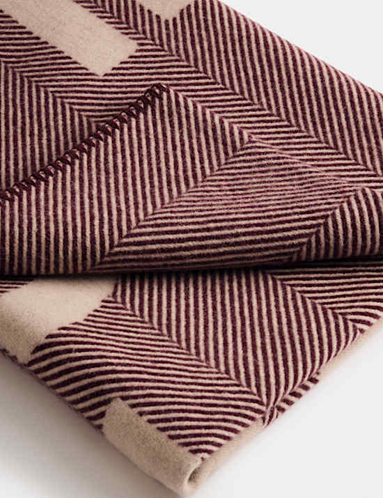 Plaid 100 % laine avec texte &laquo; Oh Happy Day &raquo;