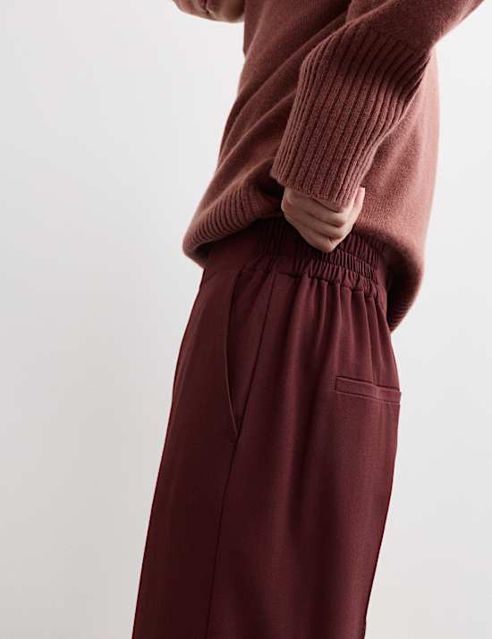Straight Leg Trousers with Wool