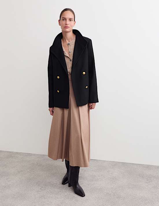 Caban croisé en laine italienne