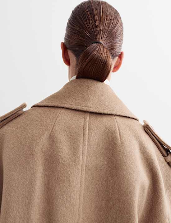 Caban court 100 % laine