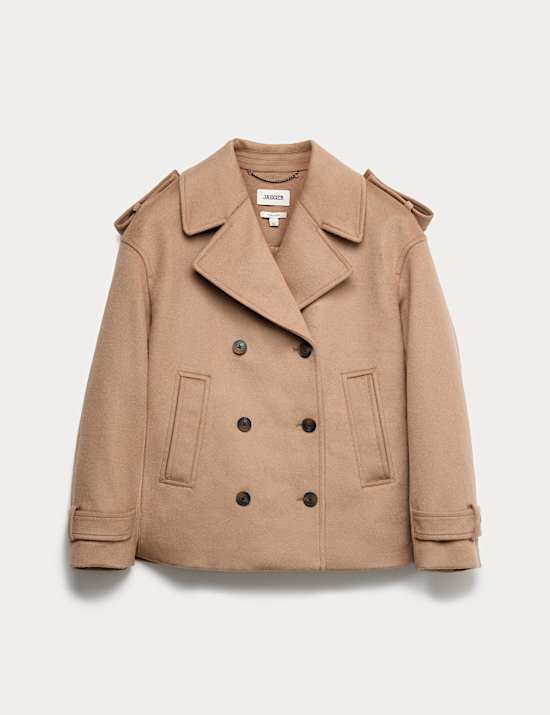 Caban court 100 % laine