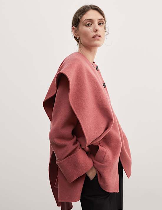 Wool Rich Coat with Scarf