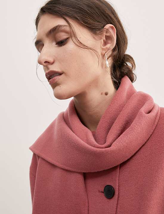 Wool Rich Coat with Scarf