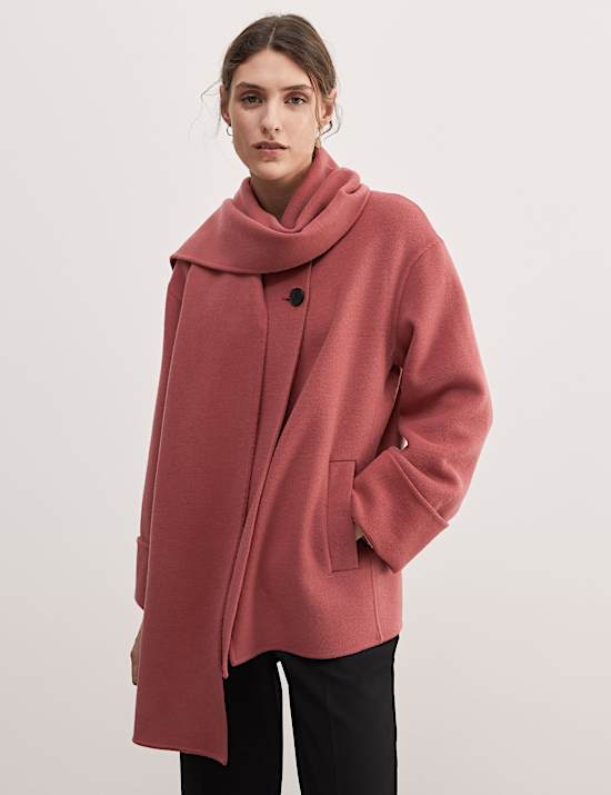 Wool Rich Coat with Scarf