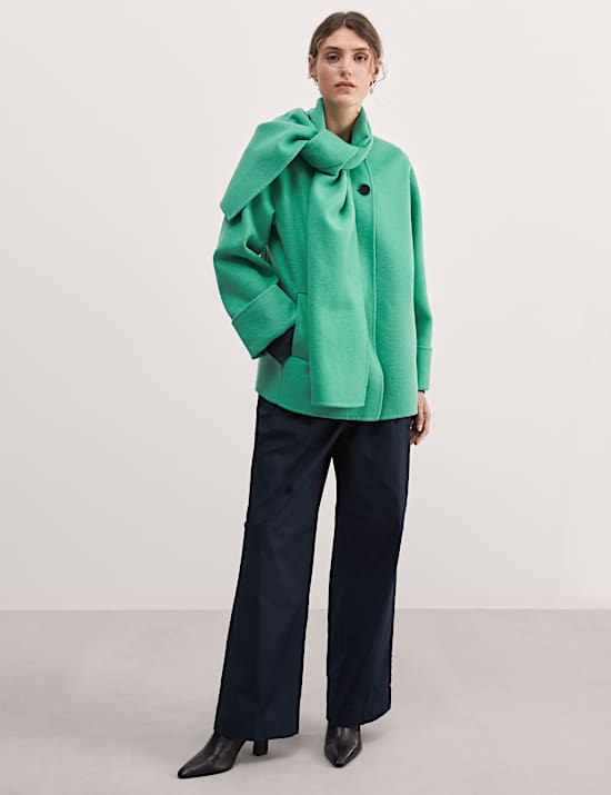 Wool Rich Coat with Scarf