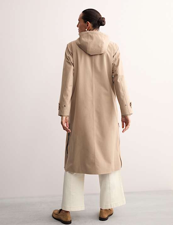 Waterbestendige regenjas van keperstof met capuchon