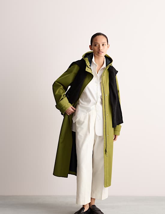 Αδιάβροχο με κουκούλα από twill