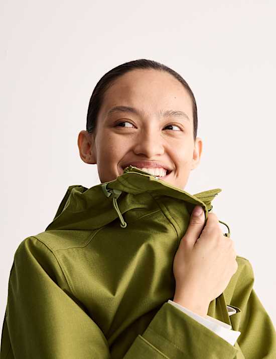 Αδιάβροχο με κουκούλα από twill