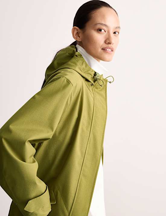 Αδιάβροχο με κουκούλα από twill