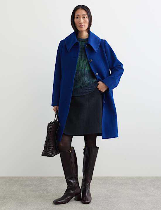 Pure Wool Collared Short Coat