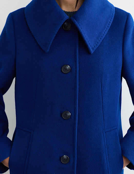 Pure Wool Collared Short Coat