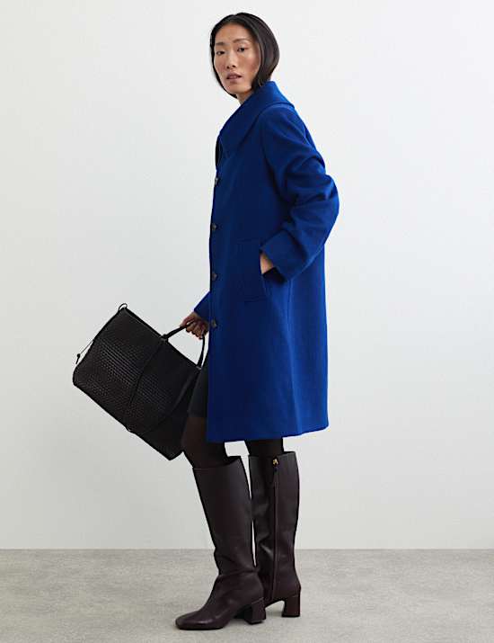 Pure Wool Collared Short Coat