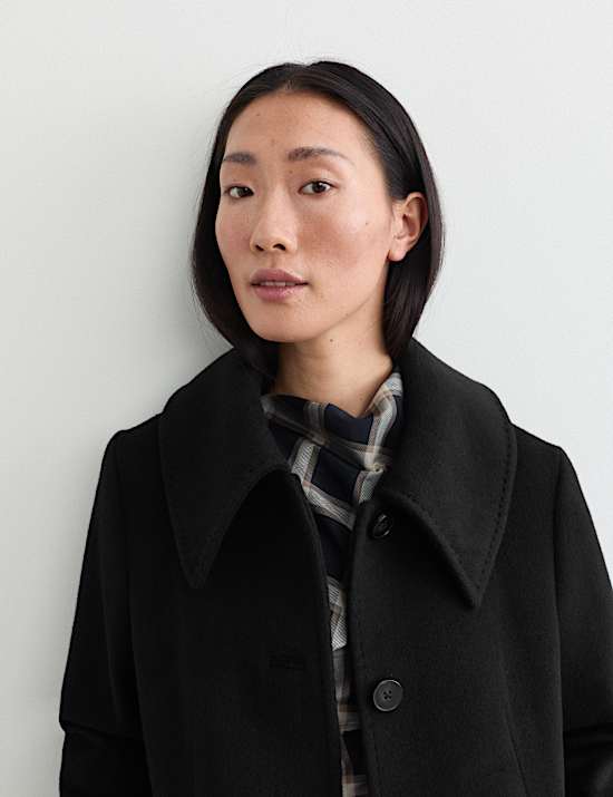 Pure Wool Collared Short Coat