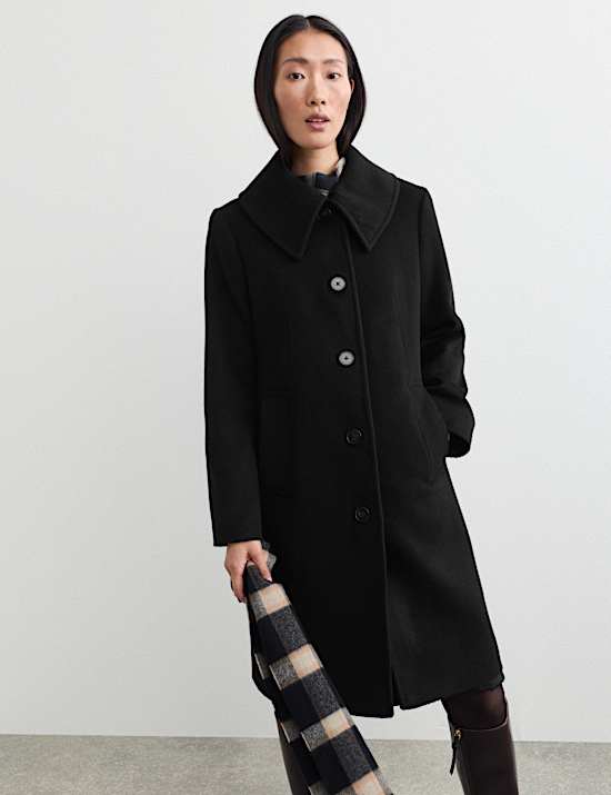 Pure Wool Collared Short Coat