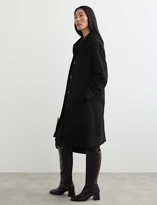 Pure Wool Collared Short Coat