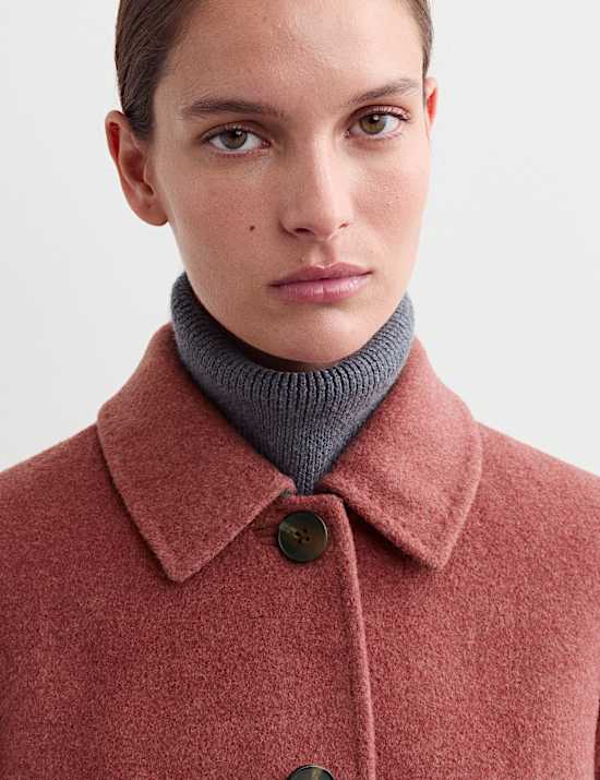 Caban court coupe droite 100 % laine