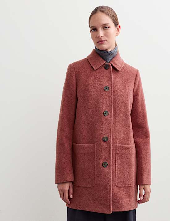 Caban court coupe droite 100 % laine