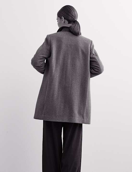 Caban court coupe droite 100 % laine