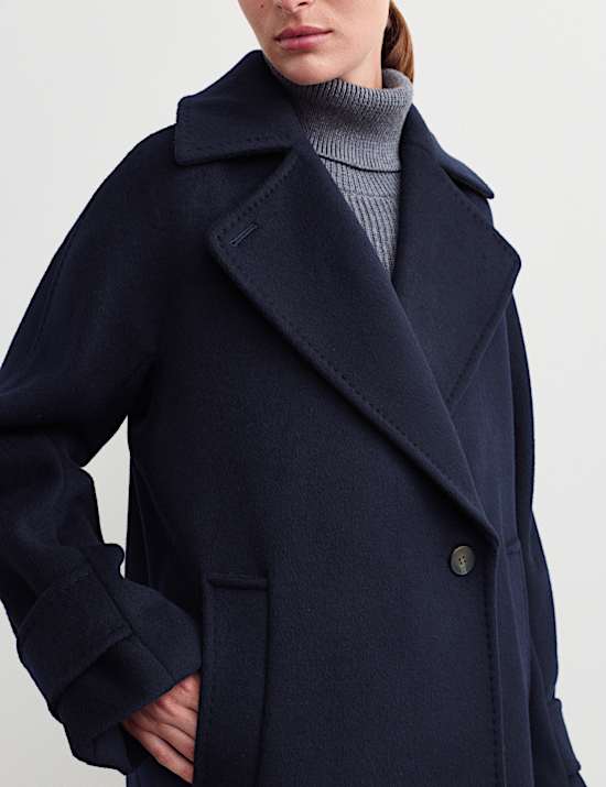 Pure Wool Relaxed Longline Cocoon Coat