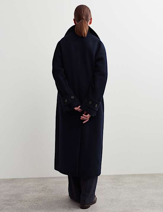 Pure Wool Relaxed Longline Cocoon Coat
