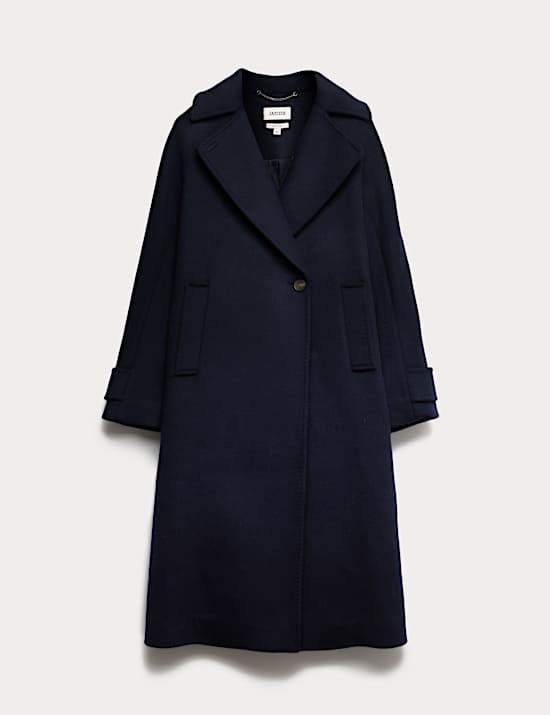 Pure Wool Relaxed Longline Cocoon Coat