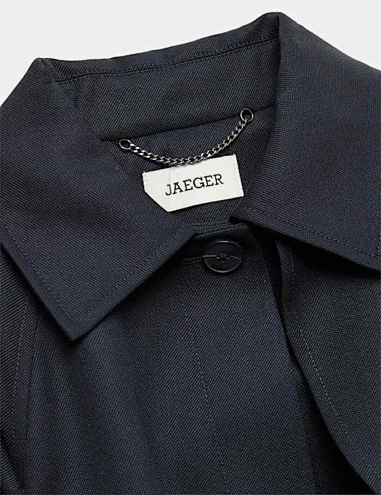 Wool Blend Longline Trench Coat