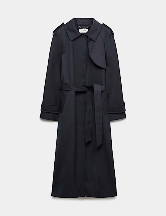 Wool Blend Longline Trench Coat
