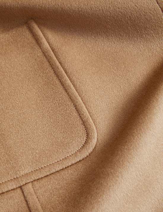 Pure Wool Funnel Neck Car Coat