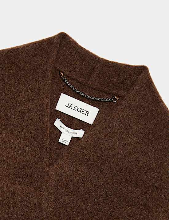 Wool Rich With Cashmere Collarless Coat
