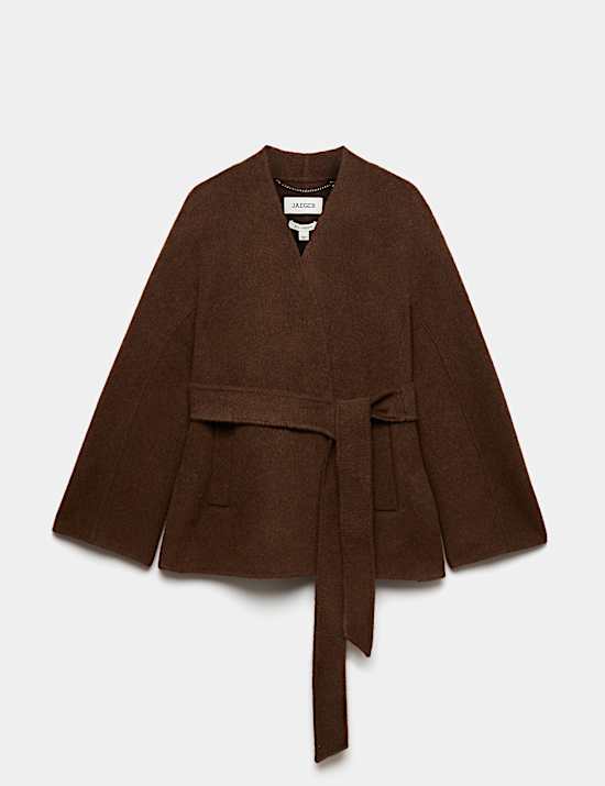Wool Rich With Cashmere Collarless Coat